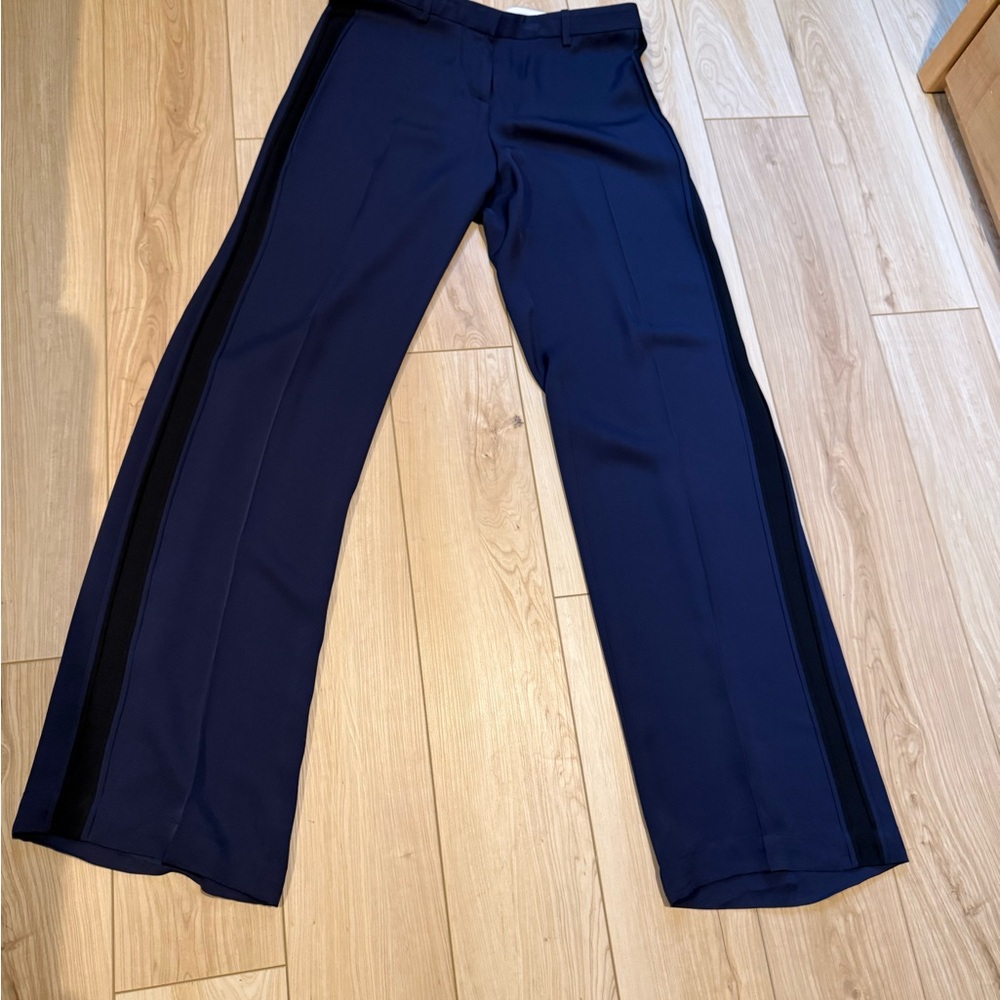 Theory Designer Black silk dress pants sleek seam stylish - Picture 9 of 11